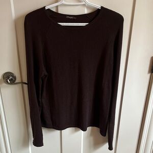 J. McLaughlin Women's Brown Long Sleeve Sweater with Button Detail on Sleeves